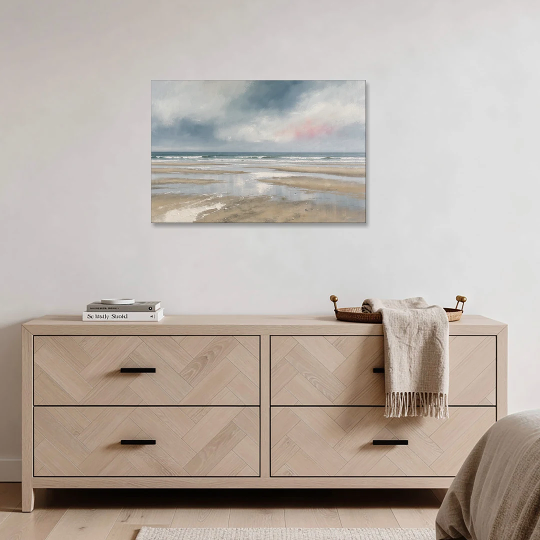 Mirrored Tide Pools at Low Tide Above the Headboard - Canvas Wall Art - Coffee Table - 36x24