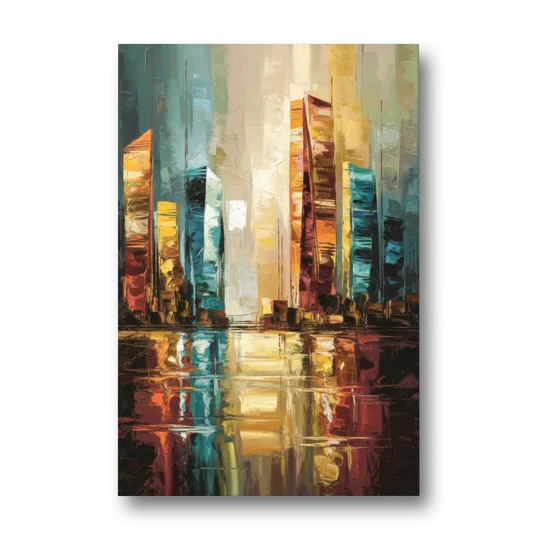 Mobile Abstract Cityscape Modern - Canvas Wall Art - Front