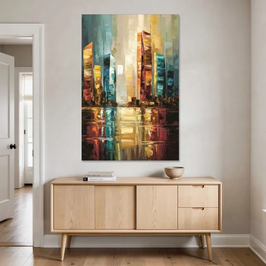 Mobile Abstract Cityscape Modern - Canvas Wall Art - Coffee Table - 40x60