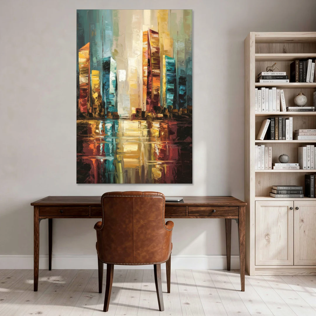Mobile Abstract Cityscape Modern - Canvas Wall Art - Office - 40x60