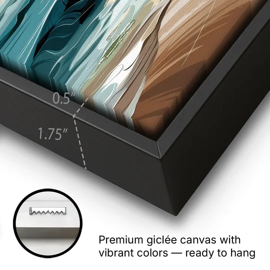 Mobile Coastal Vibes - Black Framed Canvas Wall Art - Gallery Wrap Corner