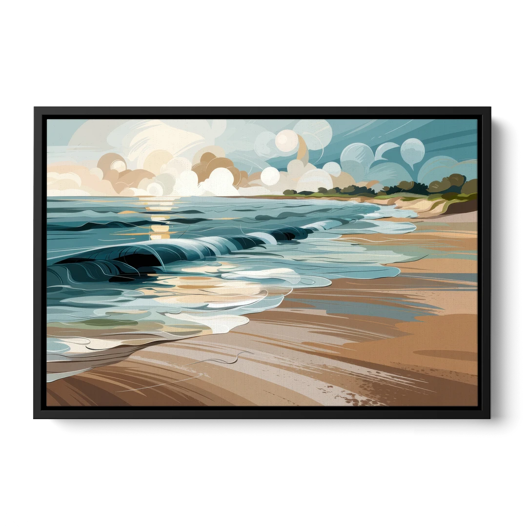 Mobile Coastal Vibes - Black Framed Canvas Wall Art - Front