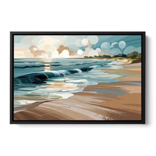 Mobile Coastal Vibes - Black Framed Canvas Wall Art - Front