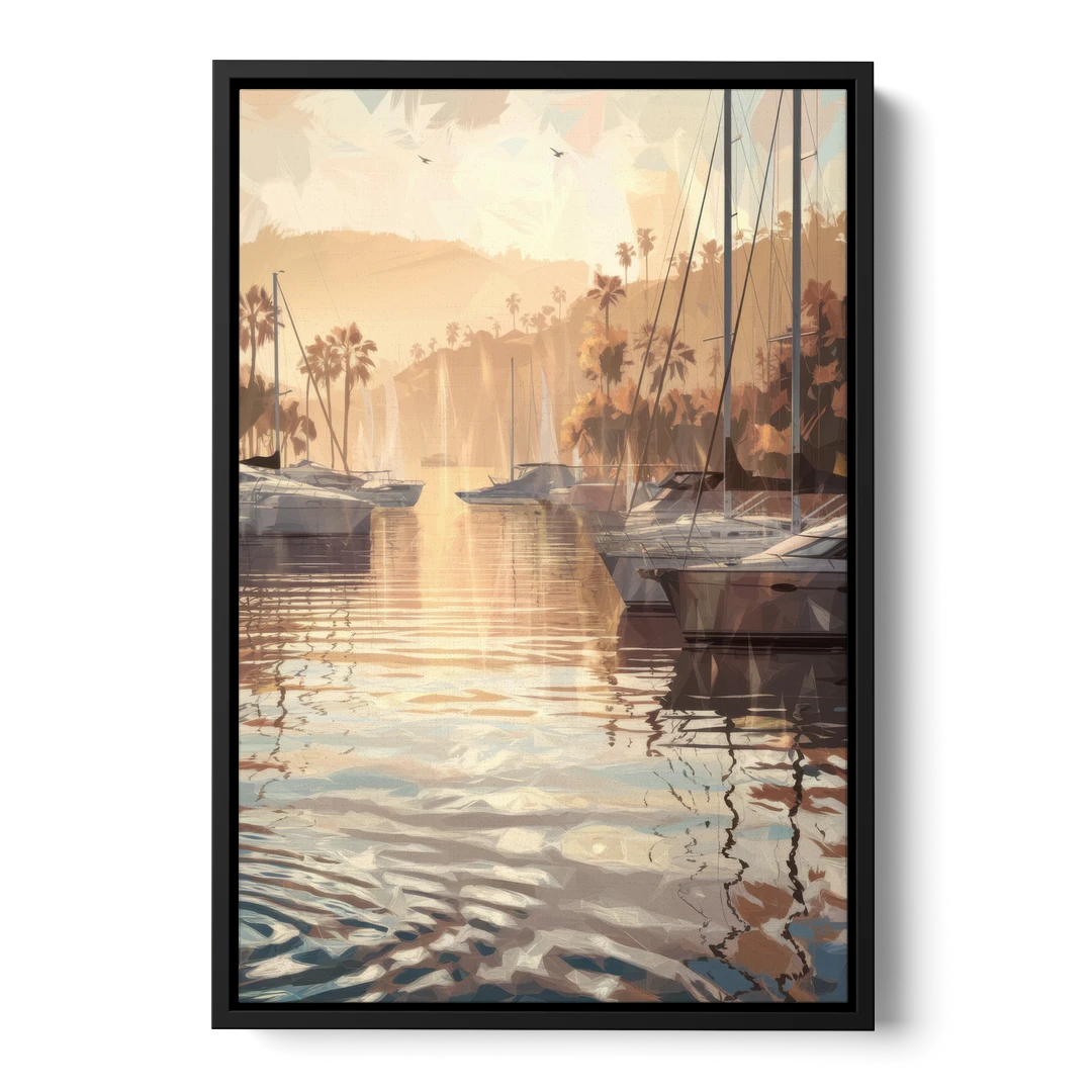 Mobile Scenic Harbor - Black Framed Canvas Wall Art - Front