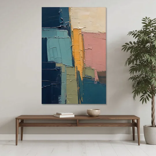 Modern Abstract Amber Seam for the Office - Canvas Wall Art - Coffee Table - 40x60