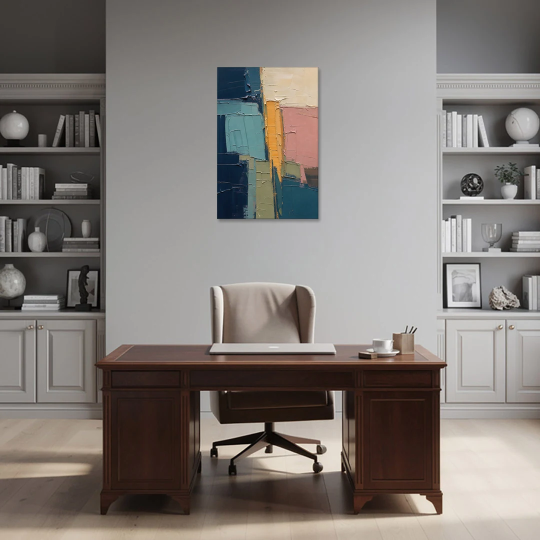 Modern Abstract Amber Seam for the Office - Canvas Wall Art - Office - 24x36