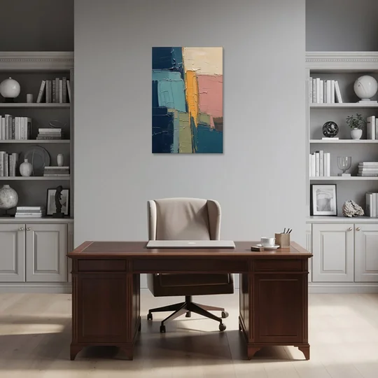 Modern Abstract Amber Seam for the Office - Canvas Wall Art - Office - 24x36