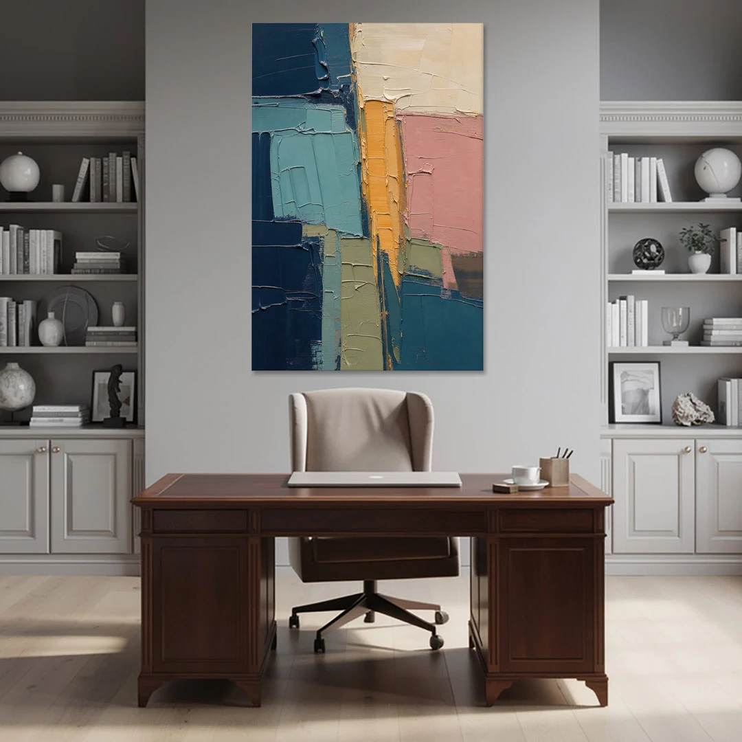 Modern Abstract Amber Seam for the Office - Canvas Wall Art - Office - 40x60