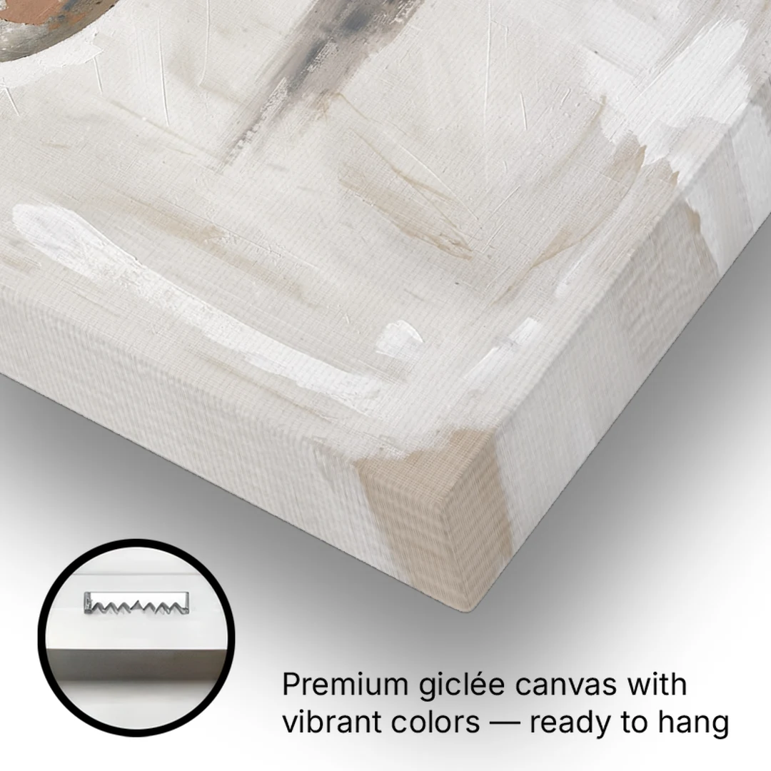 Modern Abstract Canvas Prints with Floating River Stone - Canvas Wall Art - Gallery Wrap Corner
