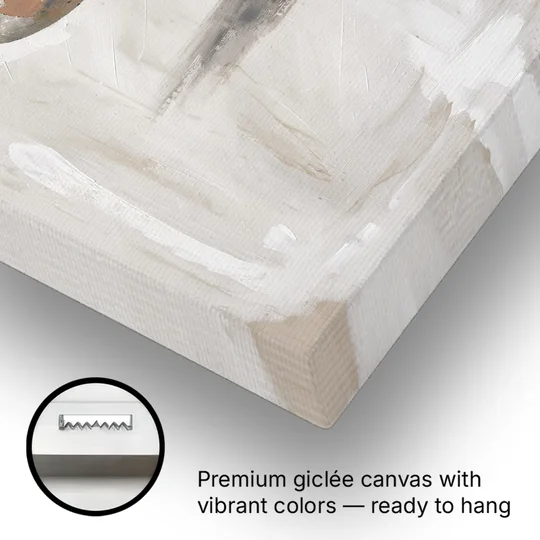 Modern Abstract Canvas Prints with Floating River Stone - Canvas Wall Art - Gallery Wrap Corner