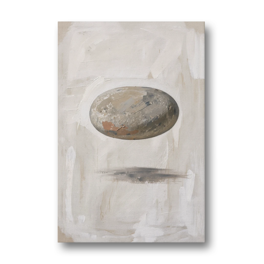 Modern Abstract Canvas Prints with Floating River Stone - Canvas Wall Art - Front