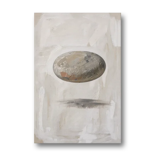 Modern Abstract Canvas Prints with Floating River Stone - Canvas Wall Art - Front