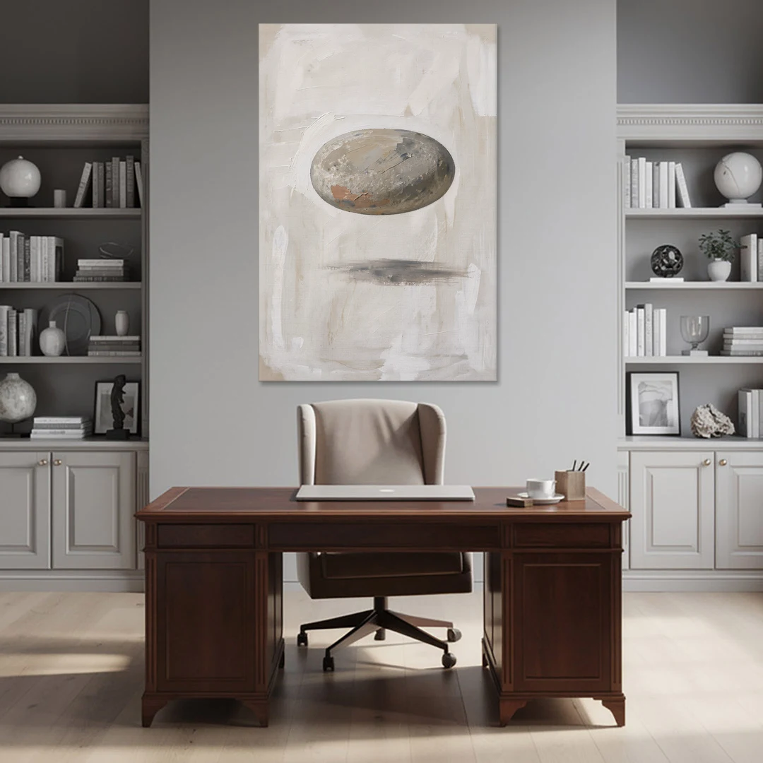 Modern Abstract Canvas Prints with Floating River Stone - Canvas Wall Art - Office - 40x60