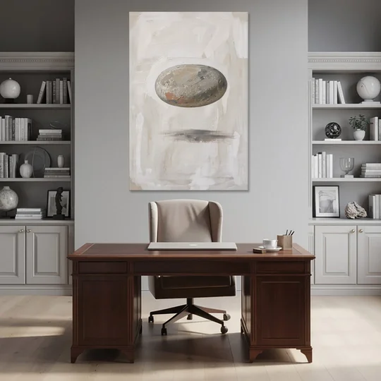 Modern Abstract Canvas Prints with Floating River Stone - Canvas Wall Art - Office - 40x60