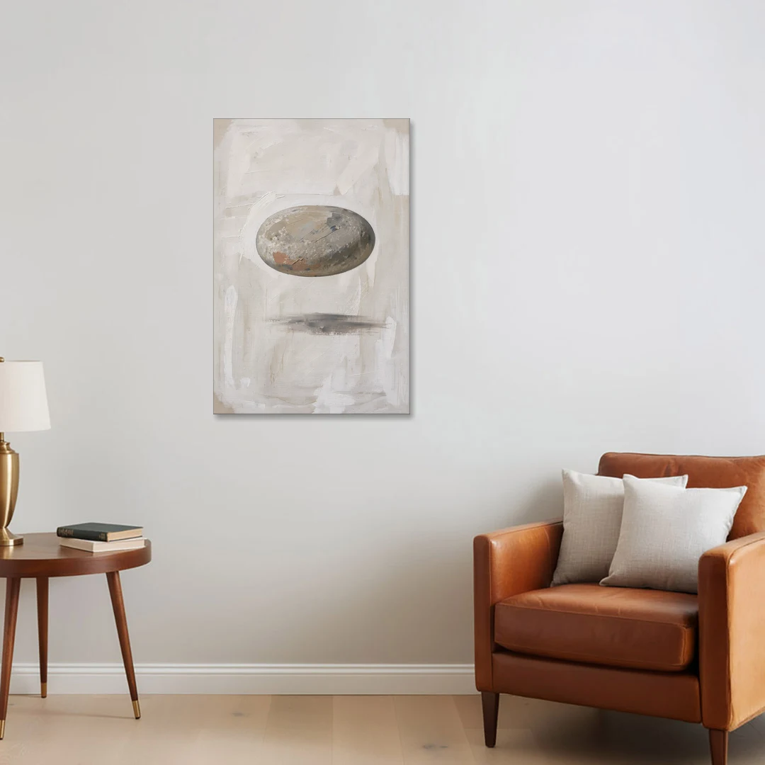 Modern Abstract Canvas Prints with Floating River Stone - Canvas Wall Art - Sofa - 24x36