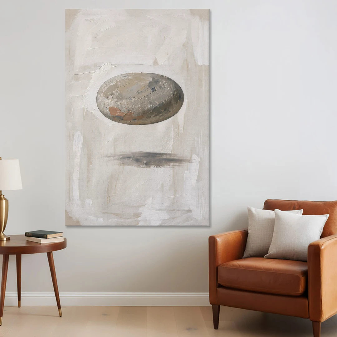 Modern Abstract Canvas Prints with Floating River Stone - Canvas Wall Art - Sofa - 40x60