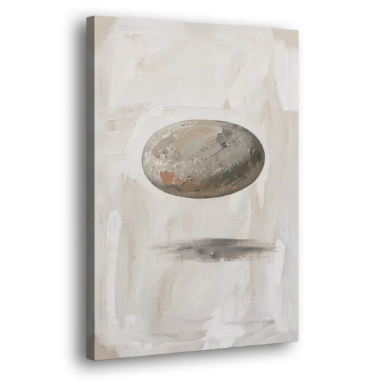 Modern Abstract Canvas Prints with Floating River Stone - Canvas Wall Art - Side