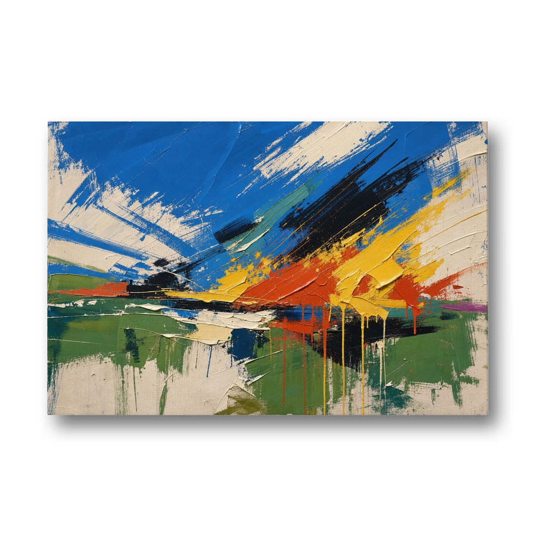 Modern Abstract High Summer Burst - Canvas Wall Art - Front