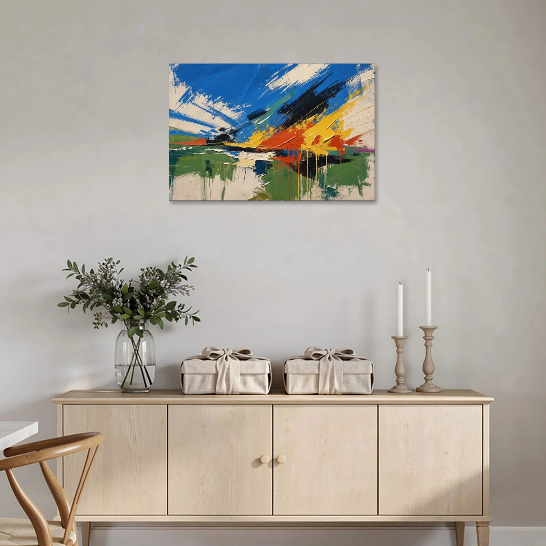 Modern Abstract High Summer Burst - Canvas Wall Art - Coffee Table - 36x24