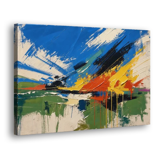 Modern Abstract High Summer Burst - Canvas Wall Art - Side