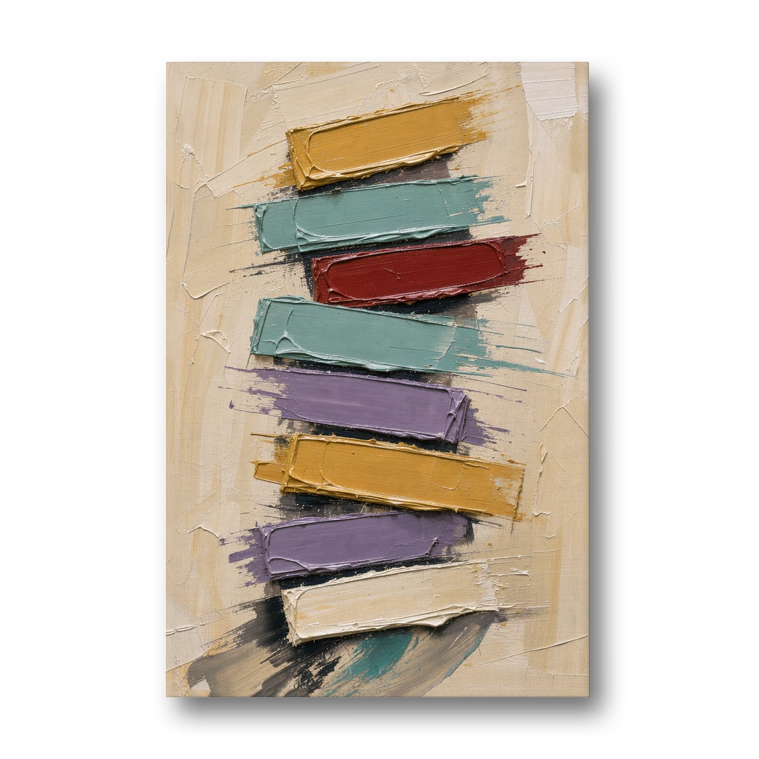 Modern Art Canvas Crimson Keystone Stack - Canvas Wall Art - Front