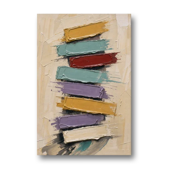 Modern Art Canvas Crimson Keystone Stack - Canvas Wall Art - Front