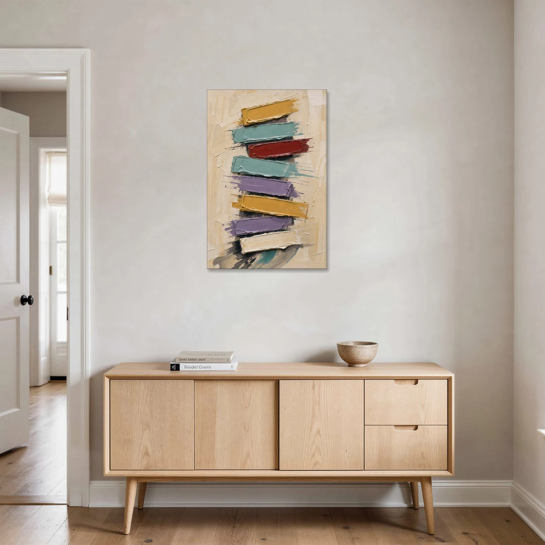 Modern Art Canvas Crimson Keystone Stack - Canvas Wall Art - Coffee Table - 24x36
