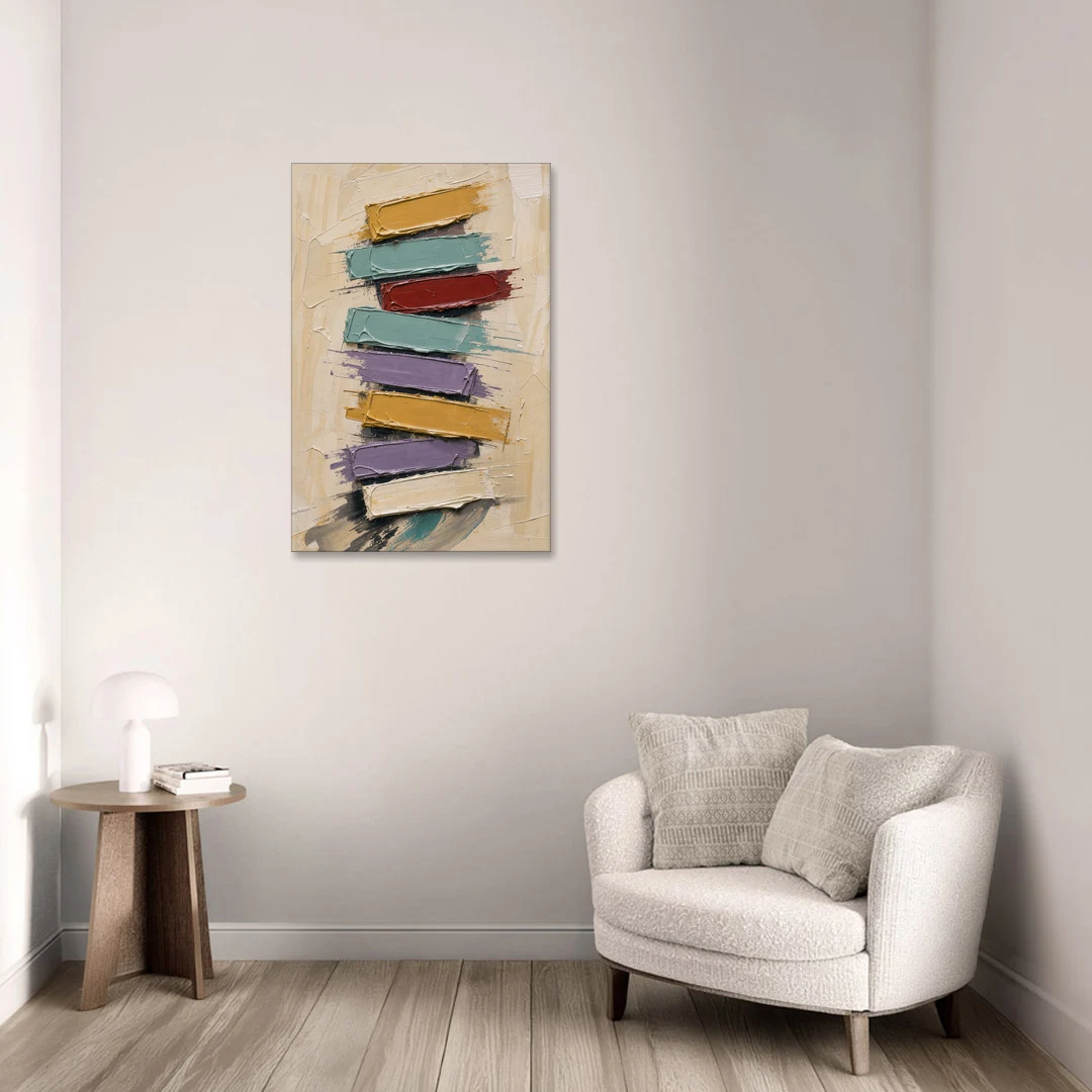 Modern Art Canvas Crimson Keystone Stack - Canvas Wall Art - Sofa - 24x36