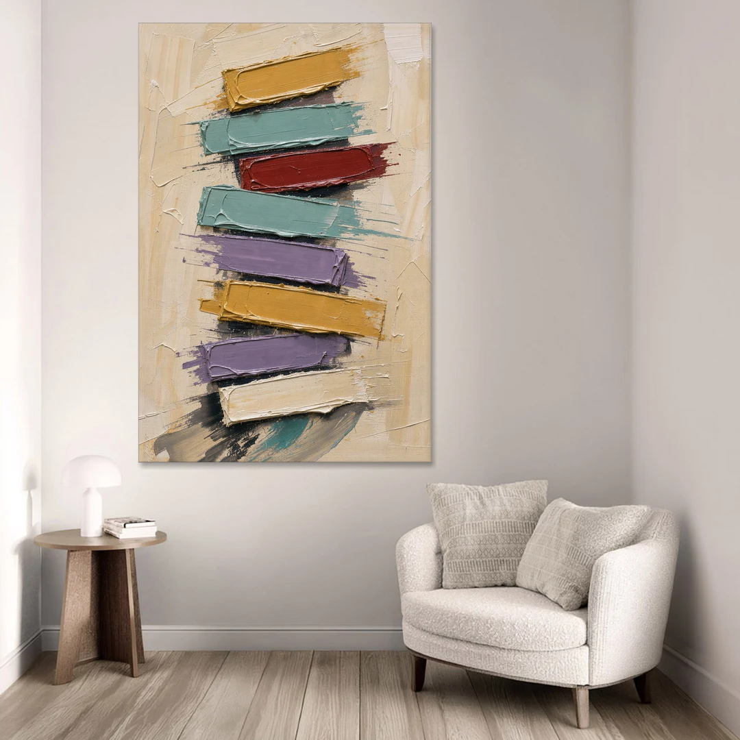 Modern Art Canvas Crimson Keystone Stack - Canvas Wall Art - Sofa - 40x60