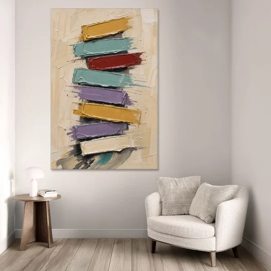 Modern Art Canvas Crimson Keystone Stack - Canvas Wall Art - Sofa - 40x60