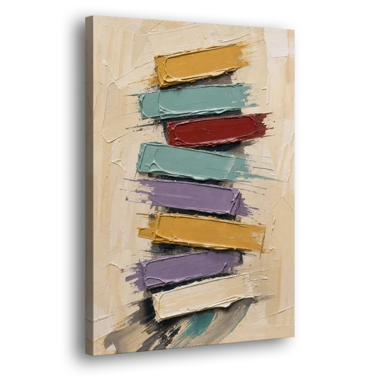 Modern Art Canvas Crimson Keystone Stack - Canvas Wall Art - Side