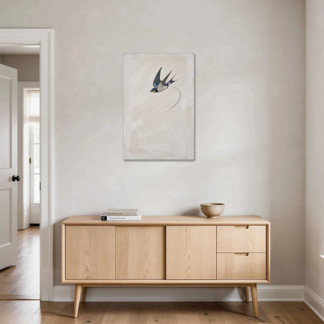 Modern Bird Painting of a Diving Barn Swallow - Canvas Wall Art - Coffee Table - 24x36