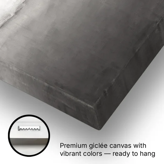Modern Black and White Abstract Feathered Grey Seam - Canvas Wall Art - Gallery Wrap Corner