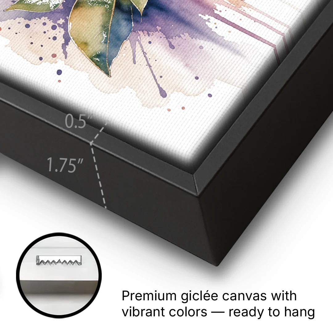 Modern Floral King Protea Crown - Black Framed Canvas Wall Art - Gallery Wrap Corner
