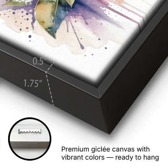 Modern Floral King Protea Crown - Black Framed Canvas Wall Art - Gallery Wrap Corner