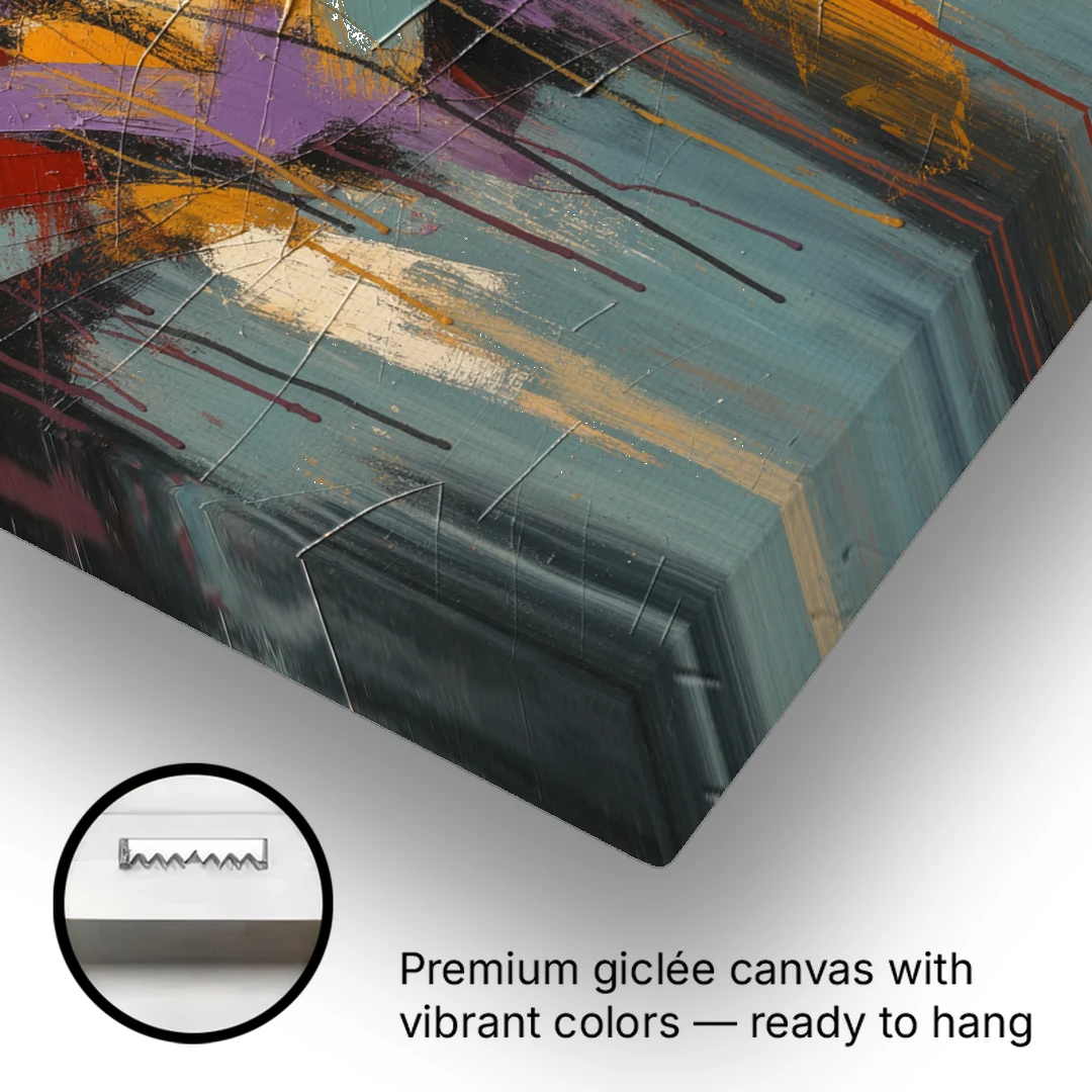 Modern Jewel Tone Abstract Violet Thicket - Canvas Wall Art - Gallery Wrap Corner