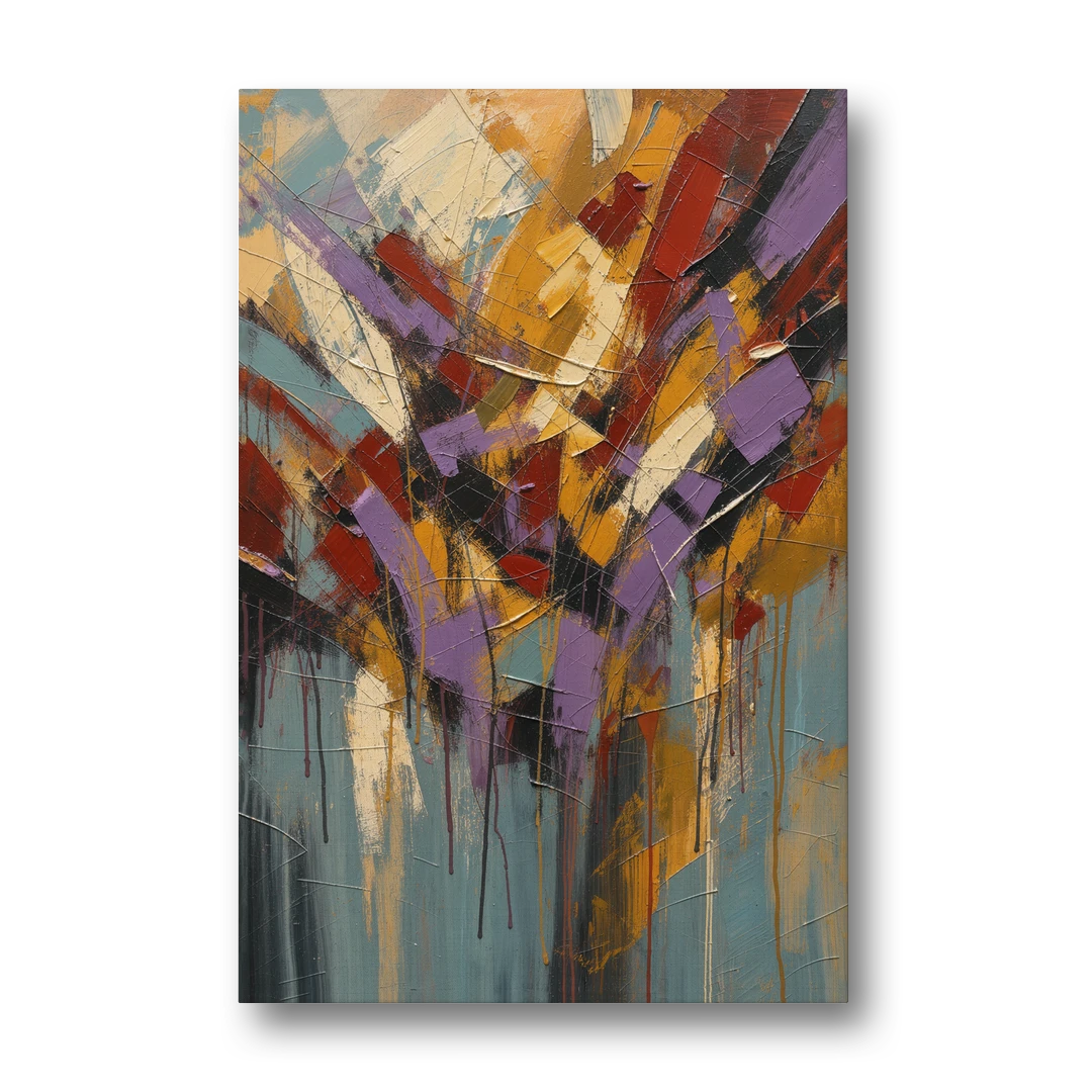 Modern Jewel Tone Abstract Violet Thicket - Canvas Wall Art - Front