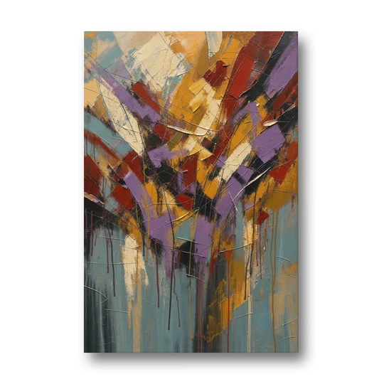 Modern Jewel Tone Abstract Violet Thicket - Canvas Wall Art - Front