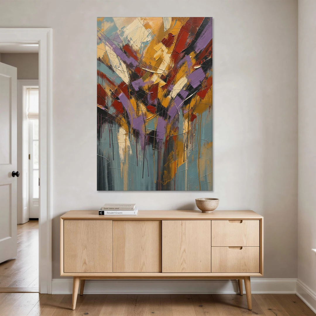 Modern Jewel Tone Abstract Violet Thicket - Canvas Wall Art - Coffee Table - 40x60