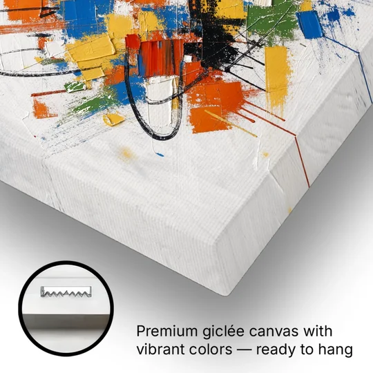 Modern Looping Color Dabs for the Living Room - Canvas Wall Art - Gallery Wrap Corner