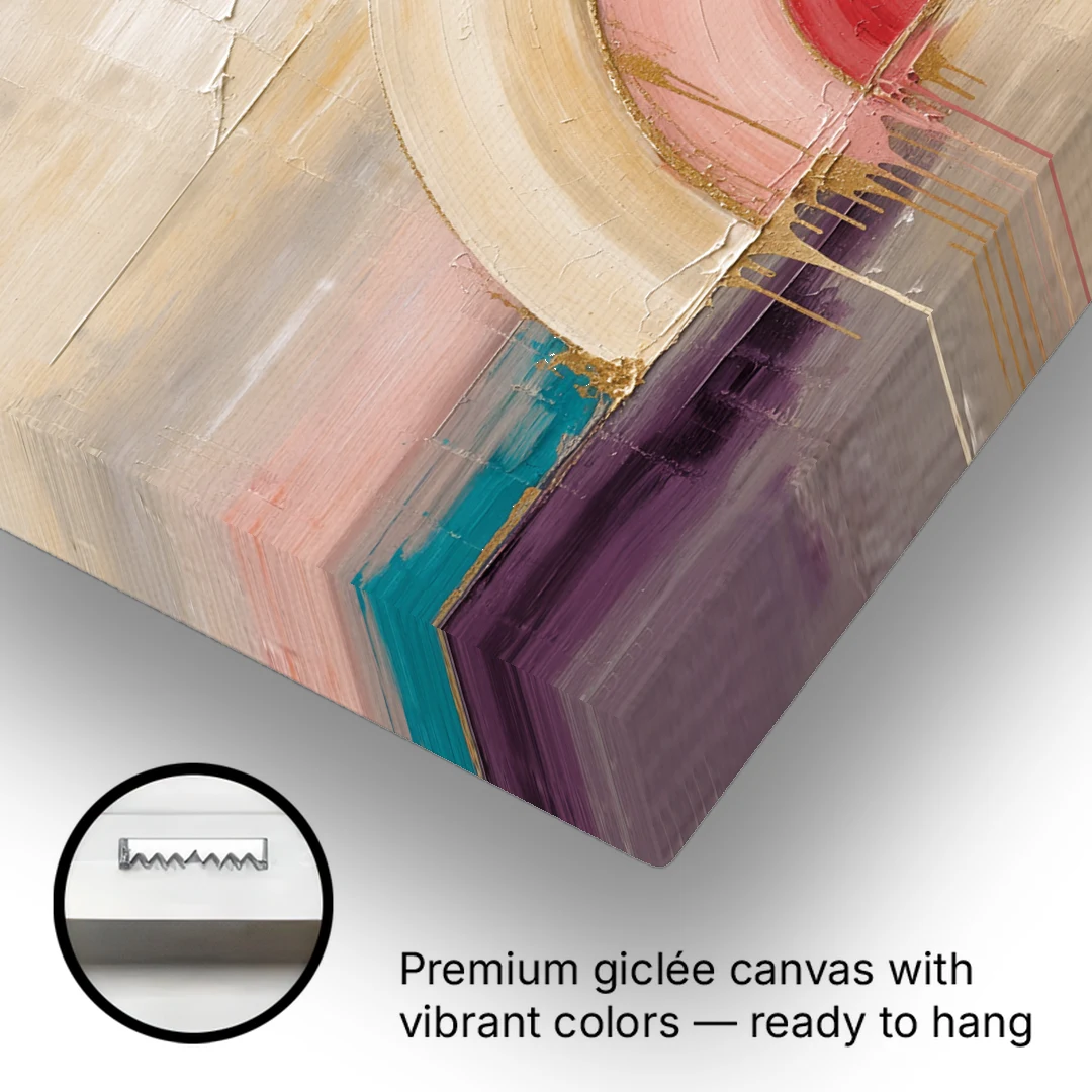 Modern Neutral Nested Blush Arches - Canvas Wall Art - Gallery Wrap Corner