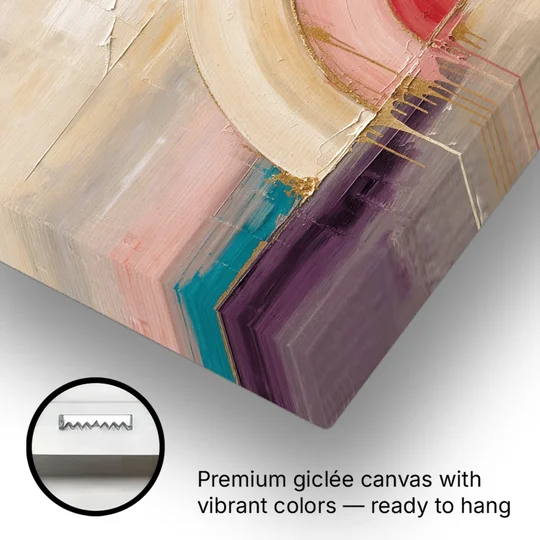 Modern Neutral Nested Blush Arches - Canvas Wall Art - Gallery Wrap Corner