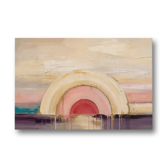 Modern Neutral Nested Blush Arches - Canvas Wall Art - Front