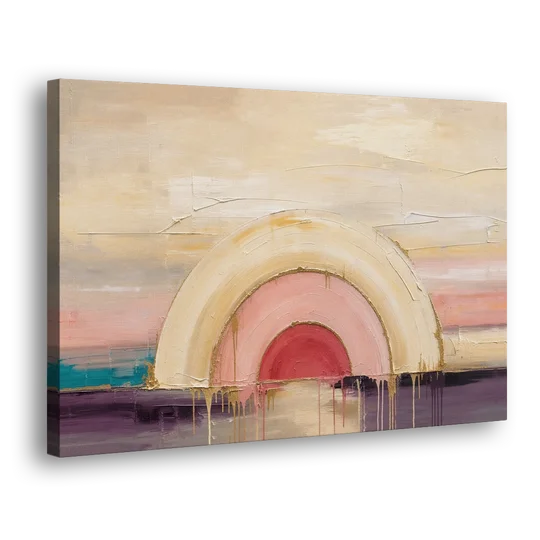 Modern Neutral Nested Blush Arches - Canvas Wall Art - Side