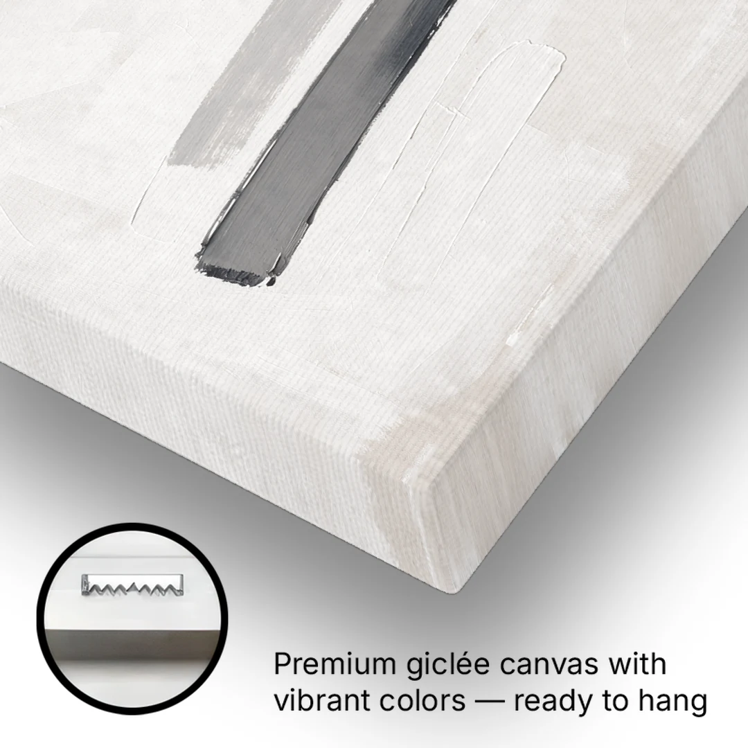Modern Office Wall Decor with One Graphite Stroke - Canvas Wall Art - Gallery Wrap Corner