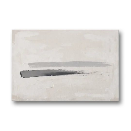 Modern Office Wall Decor with One Graphite Stroke - Canvas Wall Art - Front