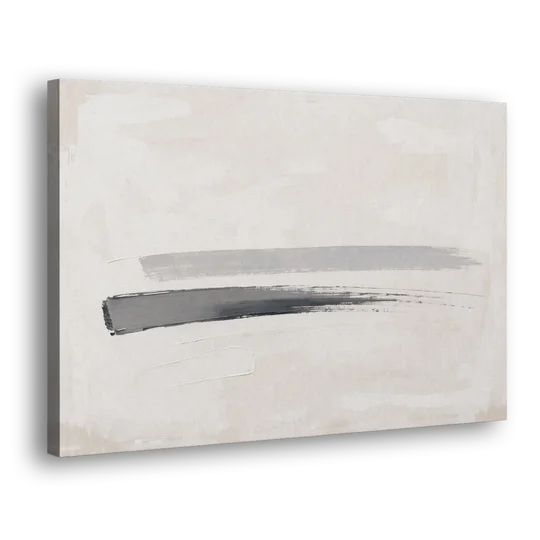 Modern Office Wall Decor with One Graphite Stroke - Canvas Wall Art - Side