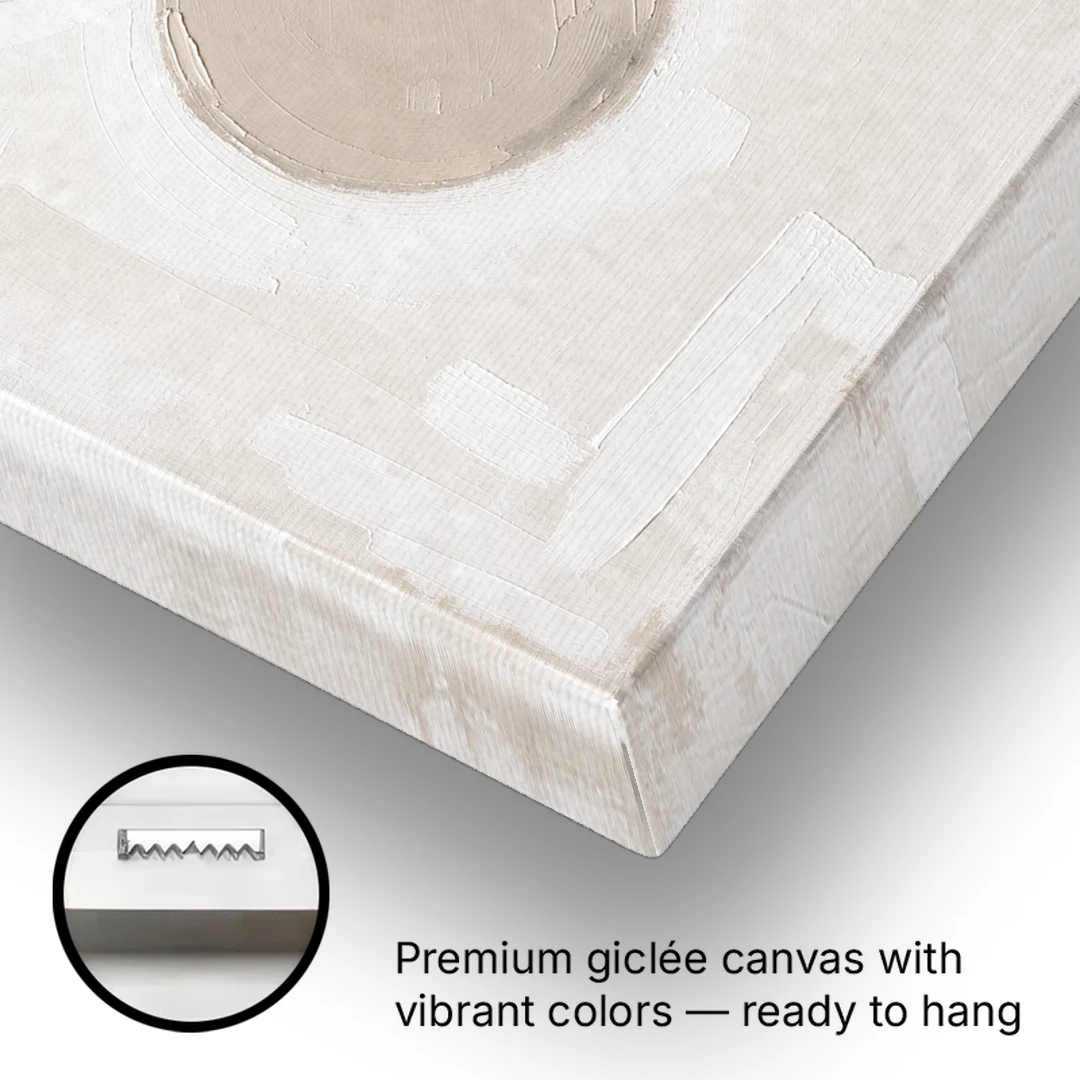 Modern Organic Wall Art with Blush and Clay Circles - Canvas Wall Art - Gallery Wrap Corner