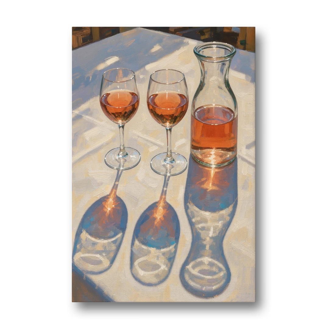 Modern Rosé Shadows in Midday Sun for the Dining Room - Canvas Wall Art - Front