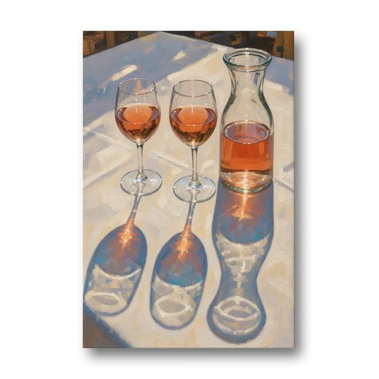 Modern Rosé Shadows in Midday Sun for the Dining Room - Canvas Wall Art - Front